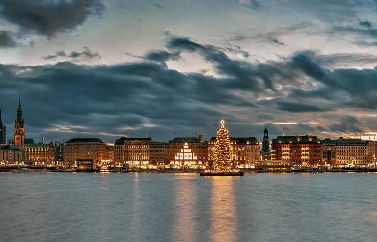 Hamburg Panorama Wand- und Leinwandbilder 17 Hamburg Hafen Blick Pano