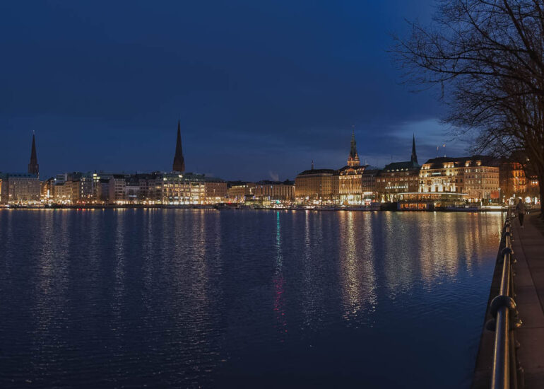 Hamburg Panorama Wand- und Leinwandbilder 23 Hamburg Hafen Blick Pano