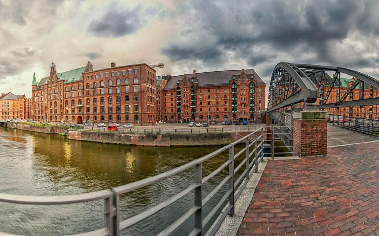 Hamburg Panorama Wand- und Leinwandbilder 4 Hamburg Hafen Blick Pano