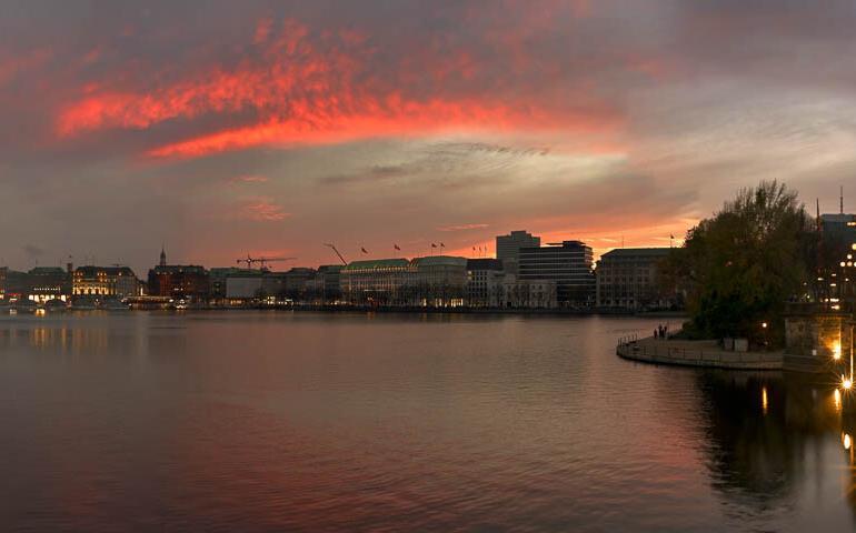 Hamburg Panorama Wand- und Leinwandbilder 8 Hamburg Hafen Blick Pano