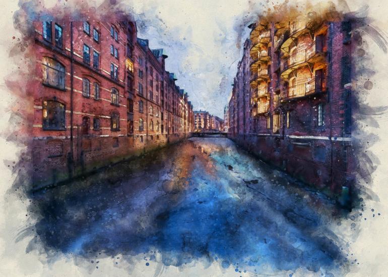 Abstrakte Hamburg Bilder wie gemalt - Tolle Bildbearbeitungen 15 Hamburg Michel, Abstrakte Kunst, Architektur, Gebäude, Hell, Kunst, Natur, Schnee, Statue, Turm, Ungesättigt, Wand, Winter