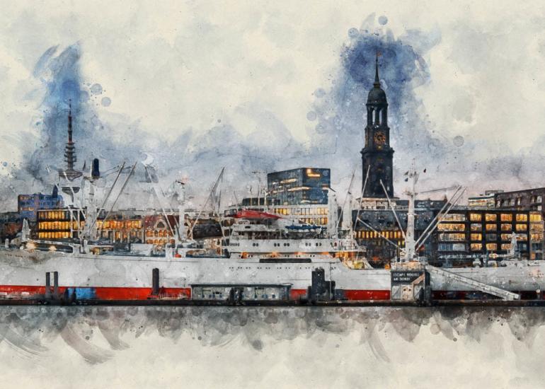 Abstrakte Hamburg Bilder wie gemalt - Tolle Bildbearbeitungen 6 Hamburg Michel, Abstrakte Kunst, Architektur, Gebäude, Hell, Kunst, Natur, Schnee, Statue, Turm, Ungesättigt, Wand, Winter